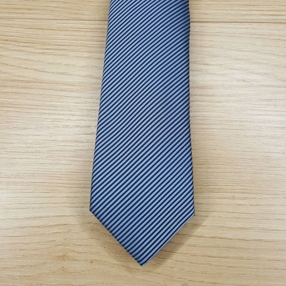 ALFANI Mens Neck Tie Blue Stripe Modern Classic Necktie